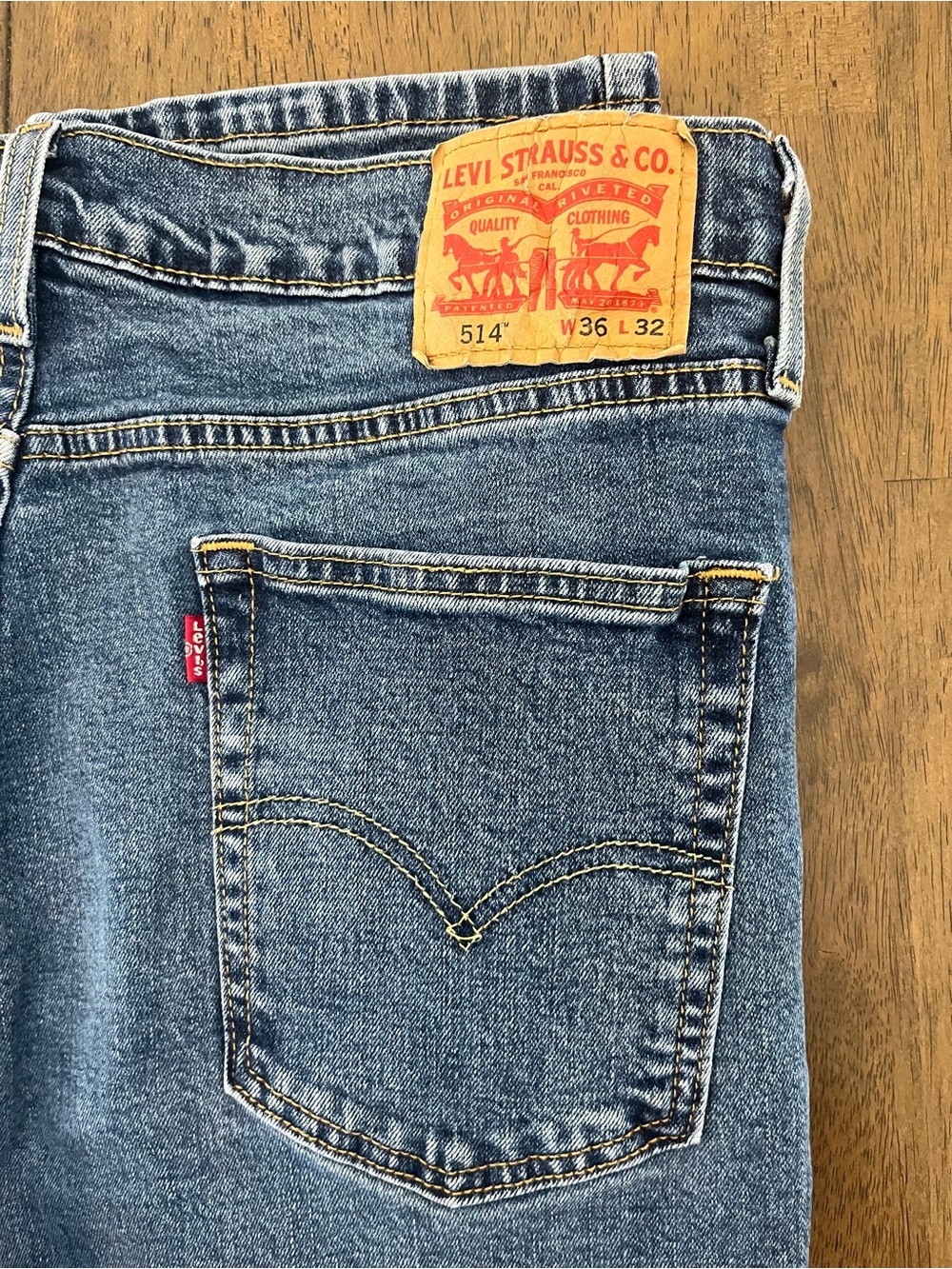 Levi's Mens Straight Leg Jeans Light Blue Wash Size 36 x 32 Cotton Denim Classic - Picture 6 of 6